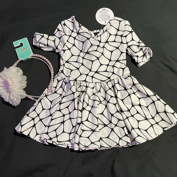 NWT Bundle of DotDotSmaile ballerina dress size 6-12m and Copper Key headbands - Picture 3 of 4